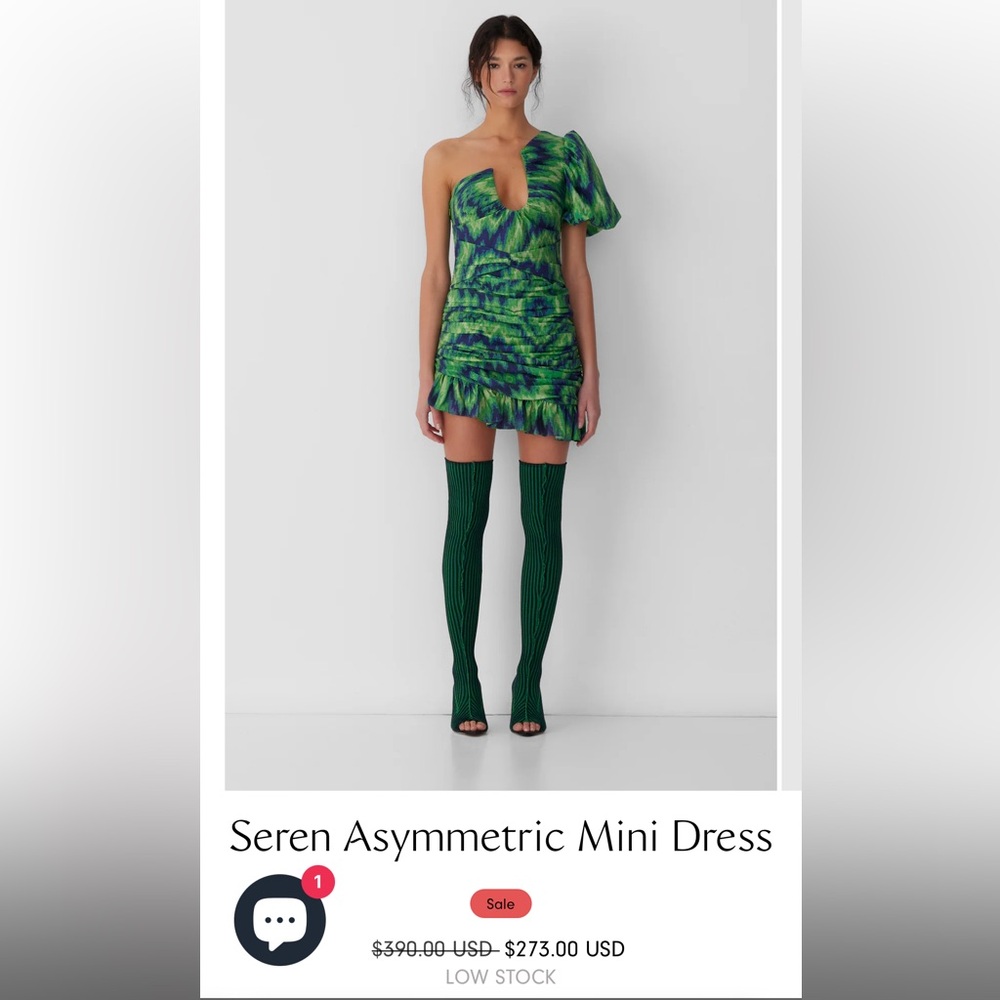 Seren Vibrant Green Asymmetrical Dress